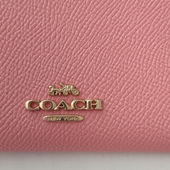 Last One! Coach Colorblock Leather Mini ID Skinny Card Case CC821 Candy Pink - Picture 3 of 8
